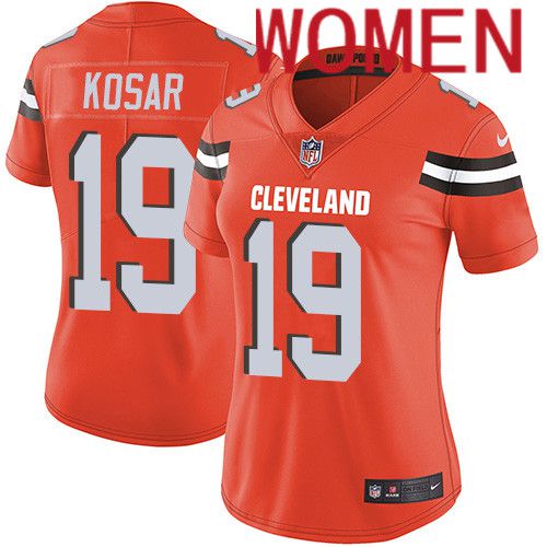 Women Cleveland Browns 19 Bernie Kosar Nike Orange Game NFL Jersey